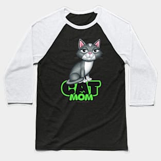 Cat Mom Baseball T-Shirt